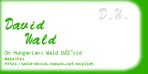 david wald business card